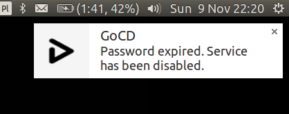 Password expired notification